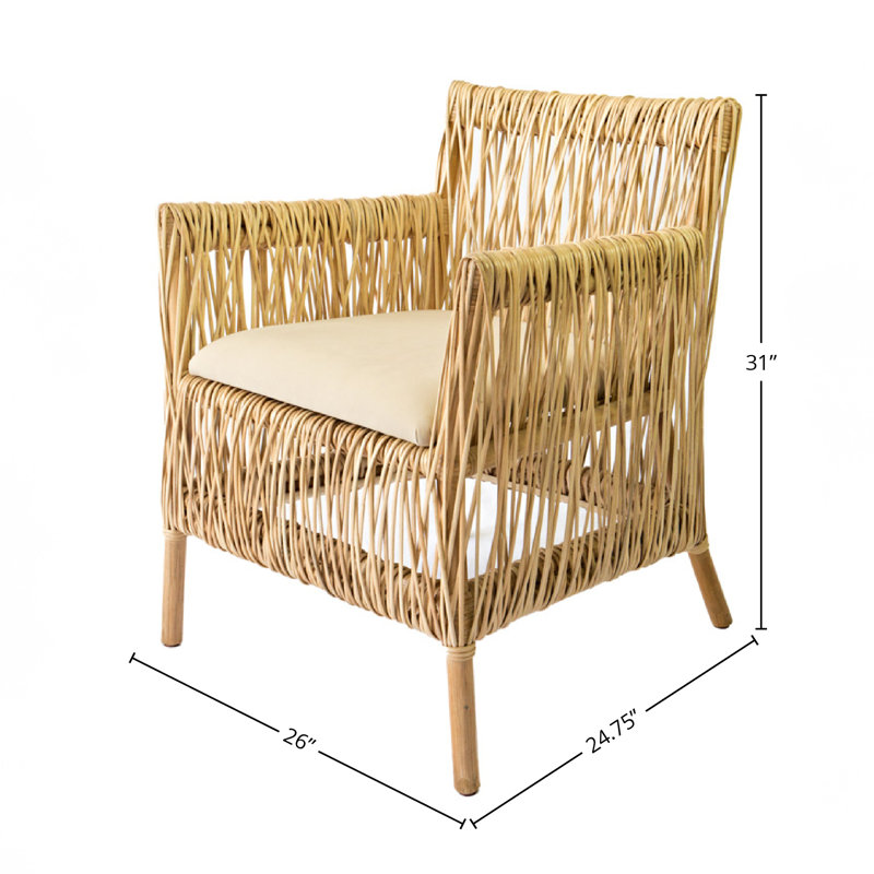 Hatch Rattan Upholstered Dining Chair, Natural