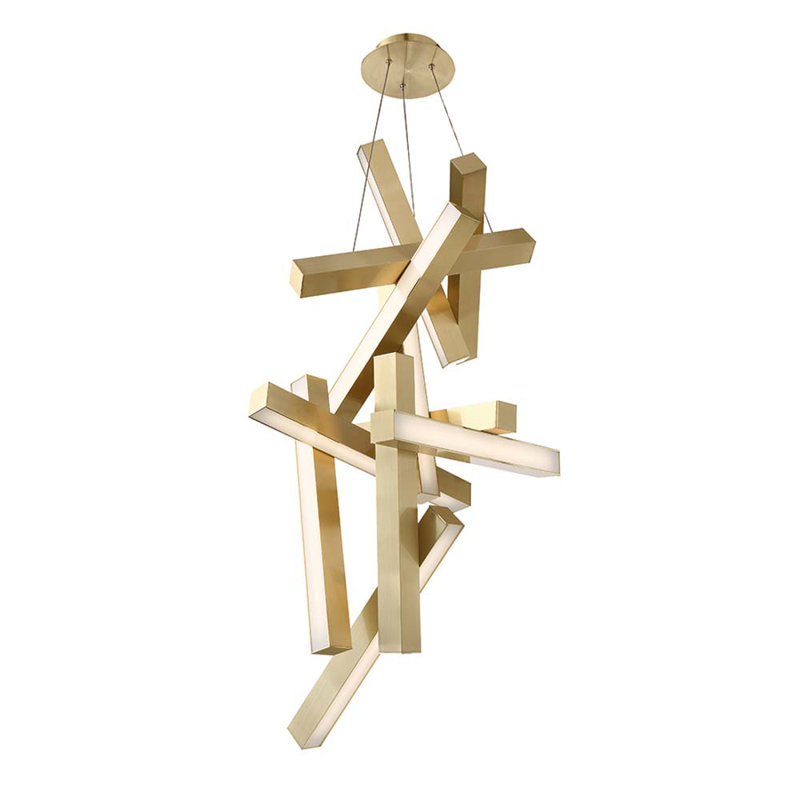 Chaos 12 - Light Chandelier, Aged Brass