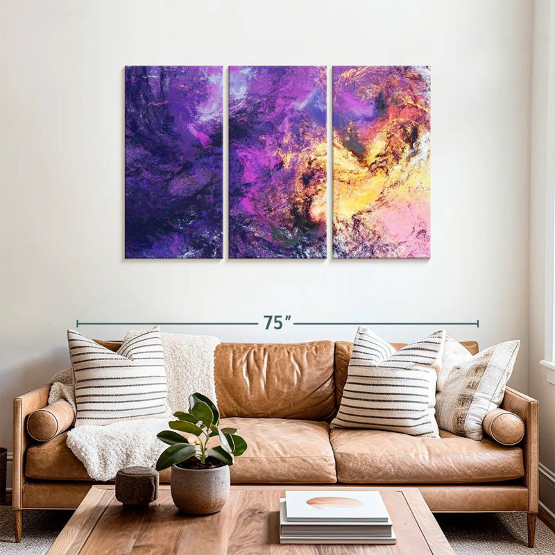 Avery Purple Abstract Texture, 36" H x 57" W