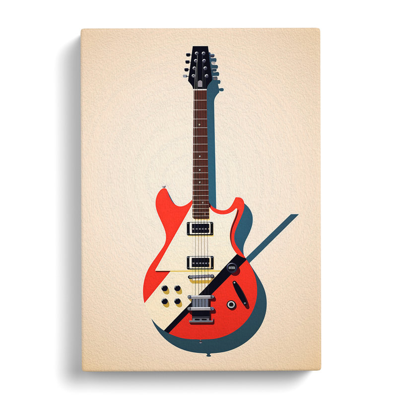 Electric Guitar Minimalism No.3 - Print, 50cm H x 35cm W x 3cm D