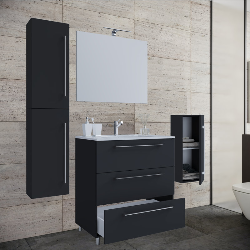 Nazworth Bathroom Furniture Suite, Black