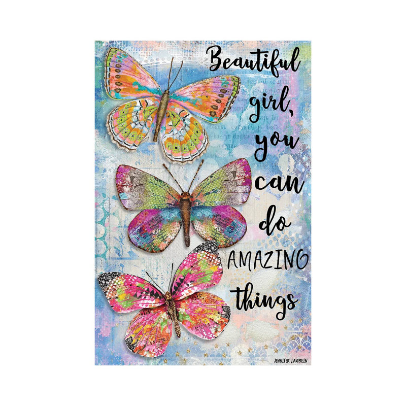 Beautiful Girl Butterfly Trio by Jennifer Lambein - Gallery-Wrapped Canvas Giclée on Canvas, Canvas
