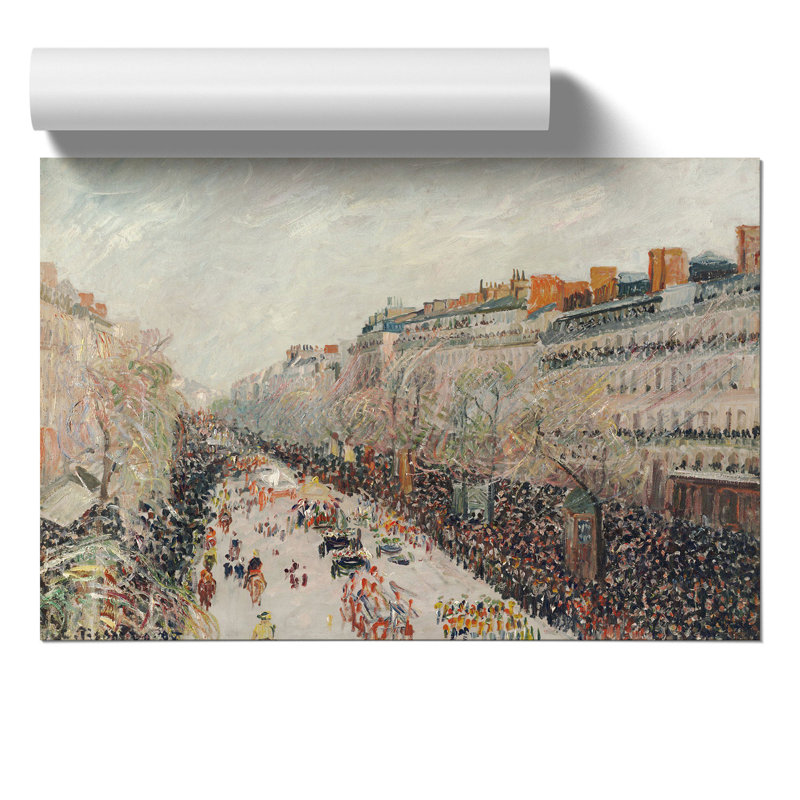 On The Boulevards by Camille Pissarro - No Frame Painting, 21cm H x 30cm W x 0.1cm D