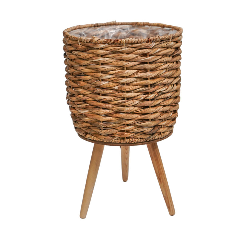 Seargrass Water Hyacinth Lined Indoor Planter on Legs