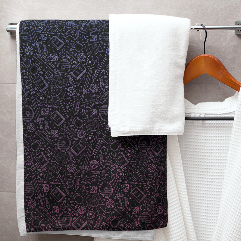 Serviette de bain classique, Bleu / dégradé rose