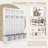Farmhouse Hall Tree With 8 Hooks,Practical Entryway Bench With Open Compartments For Mudroom, Living Room-386016508