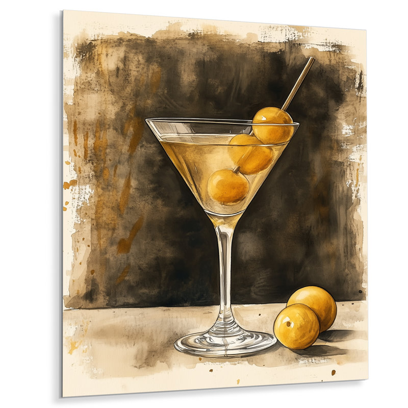«Martini After Midnight - Bar», reproduction d'art murale en métal, L 12 po x H 20 po