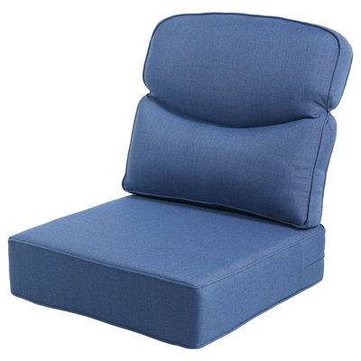 Allo Luxury Smile 24x24x6 Outdoor Cushions, Water Resistant Olefin Deep Seat Cushion for Patio Wicker Chair Sofa