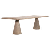 Zaya 108" Rectangular Reclaimed Pine Double Cone Shaped Trestle Base Dining Table
