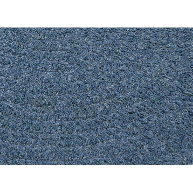 Federal Blue Oval 3' x 5' Braided Wool Blend Rug