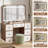Makeup Vanity With LED Lighted Mirror & Power Outlet, Vanity Desk With 9 Drawers-691173002