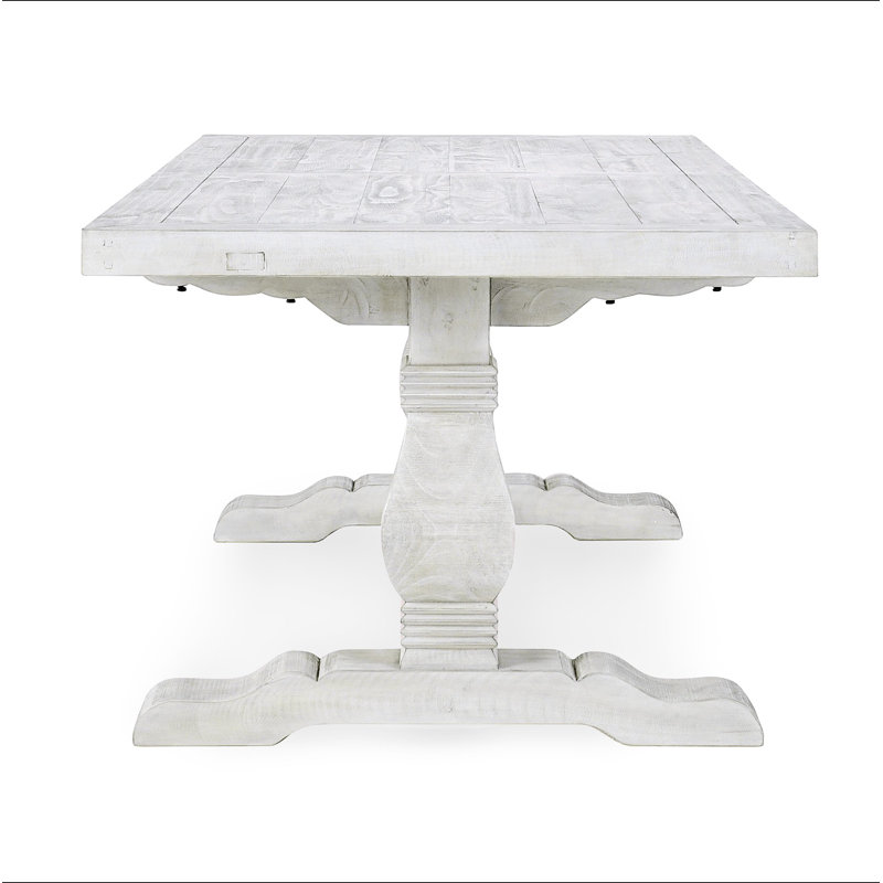 Table de salle à manger Caleb, H 30 po x L 94 po x l 39 po, Blanc antique
