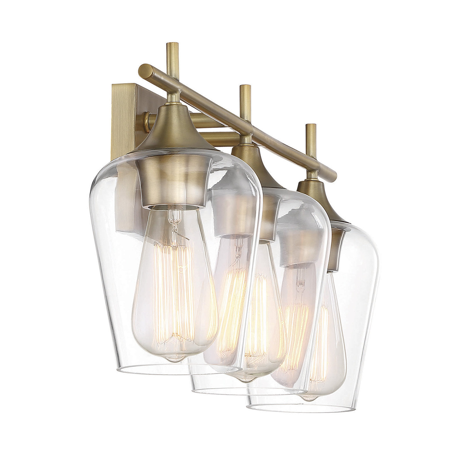 Breena Dimmable Vanity Light, Warm Brass, White