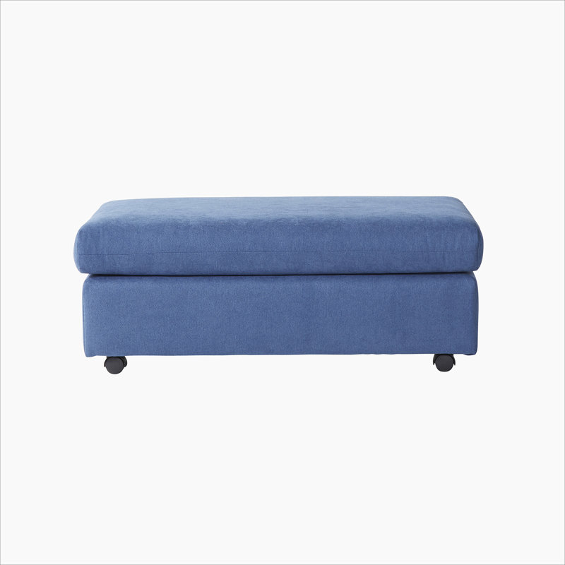 Yorba Enda Living Room Fabric Ottoman, Blue