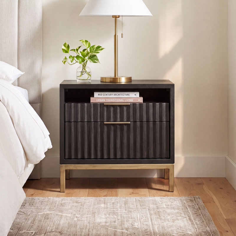 Elyza 26'' W Solid Wood Nightstand