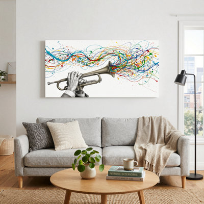 Colorful Music Canvas Wall Art Oil Painting Print Set Of 1