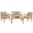 Sanibel 4-Piece Acacia Outdoor Conversation Set - Gray