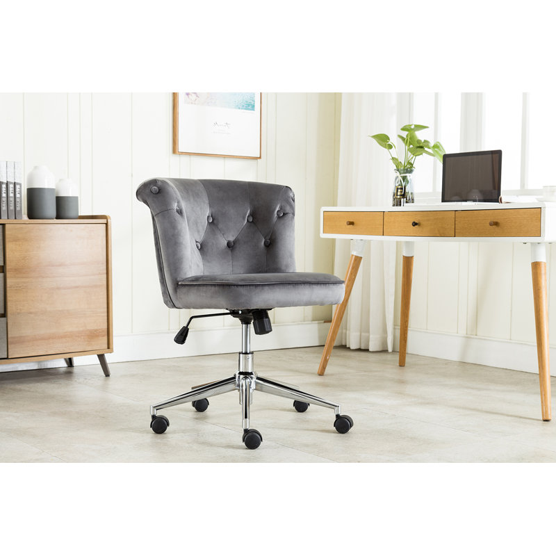Velvet Office Chair, Grey