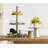 D19x30" Weathered Brown Three-Tiered Round Serving Tray