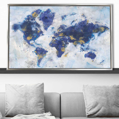 Indigo World Map par Danhui Nai - impression