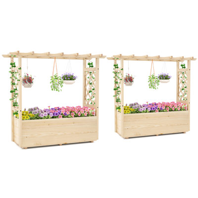 2 PCS lit de jardin surélevé / treillis treillis suspendu drainage de toit extérieur