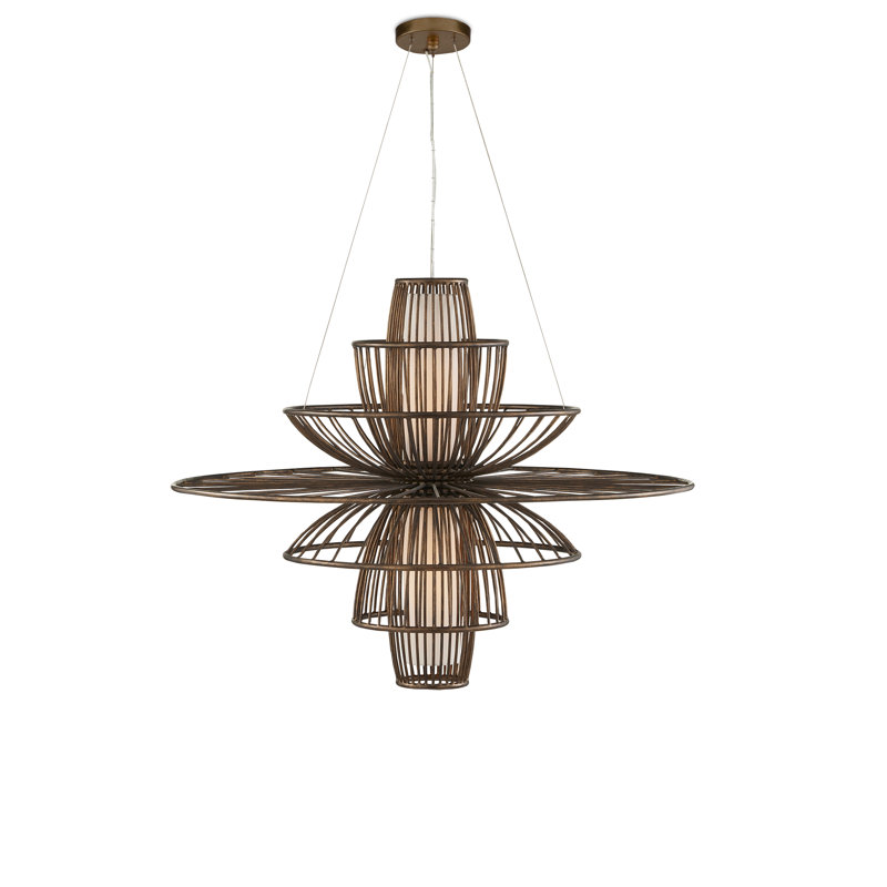 Benjiro 2 - Light Wrought Iron Dimmable Cylinder Chandelier