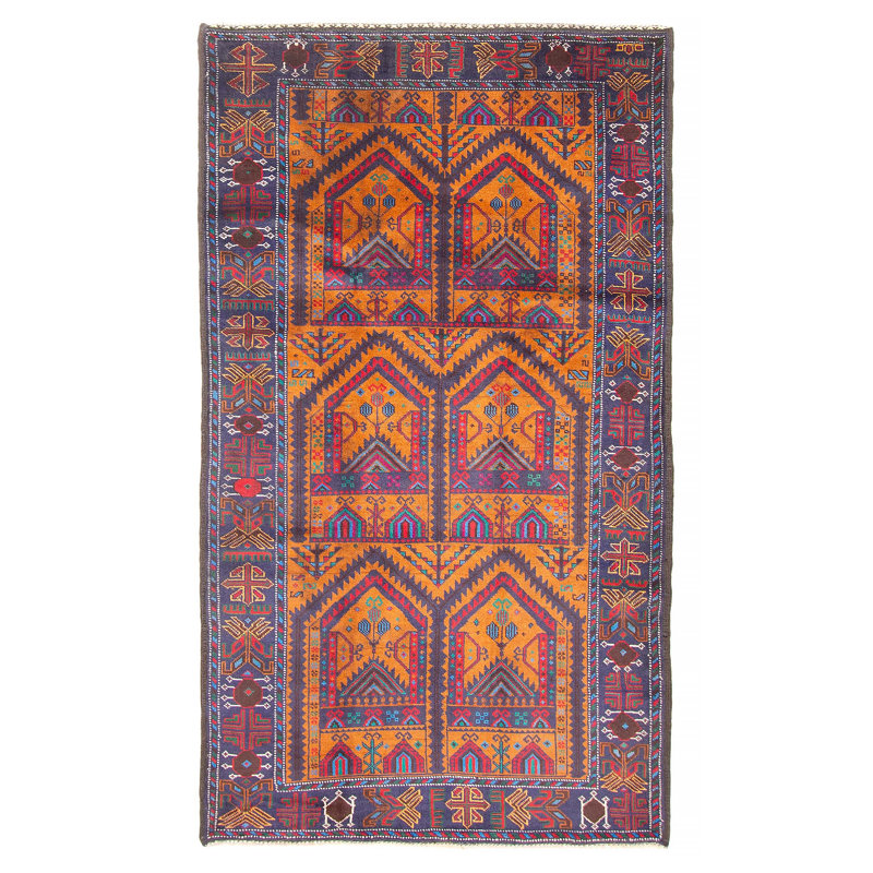 Tapis brun clair Teimani 3 pi 9 po x 6 pi 7 po