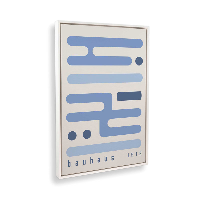 "Blue Bauhaus Minimalist Circuitry I", reproduction sur toile, H 18,75 po x l 12,75 po, Blanc opaque
