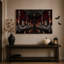 Art mural sur toile, hall d'entrée gothique avec piliers de crâne et rouge d'Halloween-1070195019