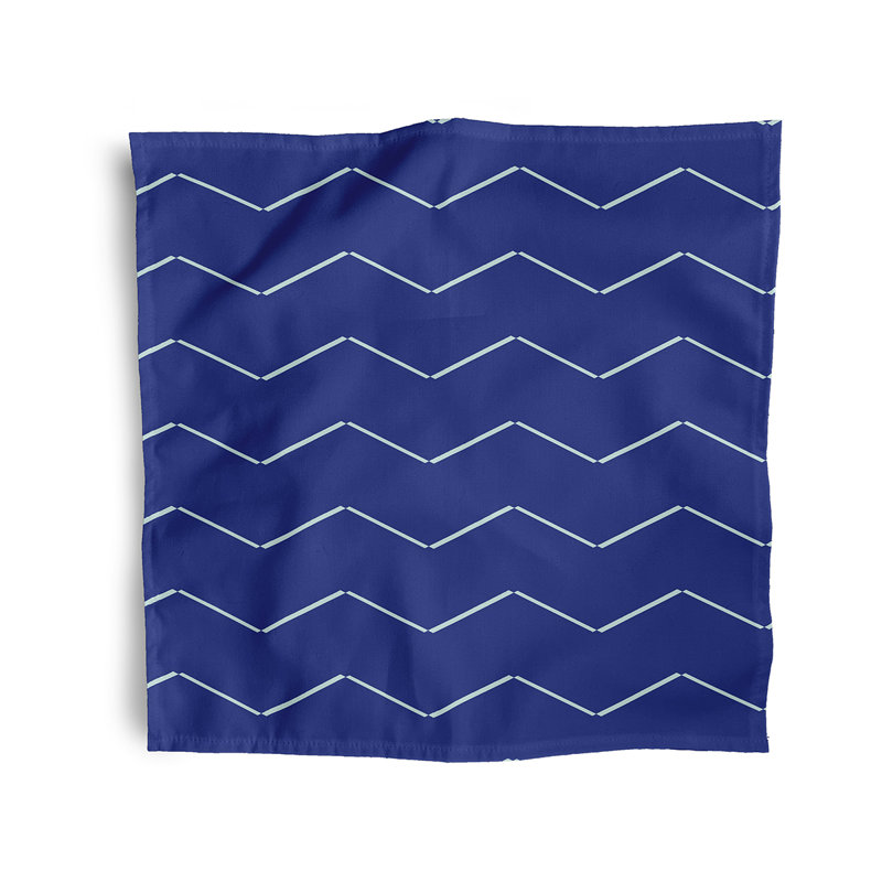 Noxon Polyester Geometric Square Napkin, Blue