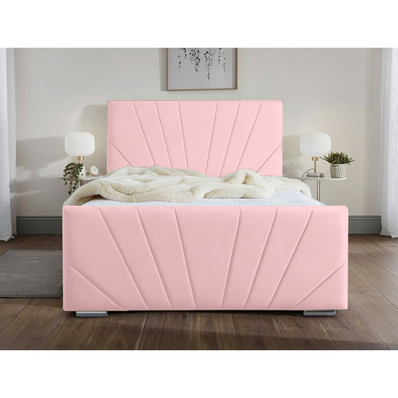 Ebenezer Upholstered Bed Frame, Single (3'), Pink