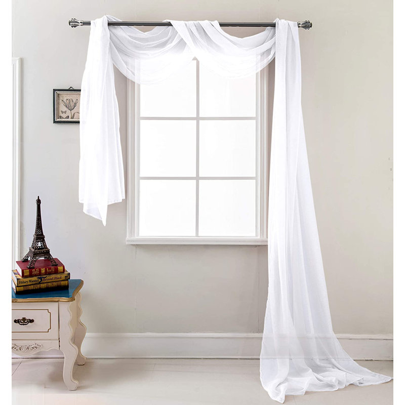 Brannon Sheer Window Scarf, White