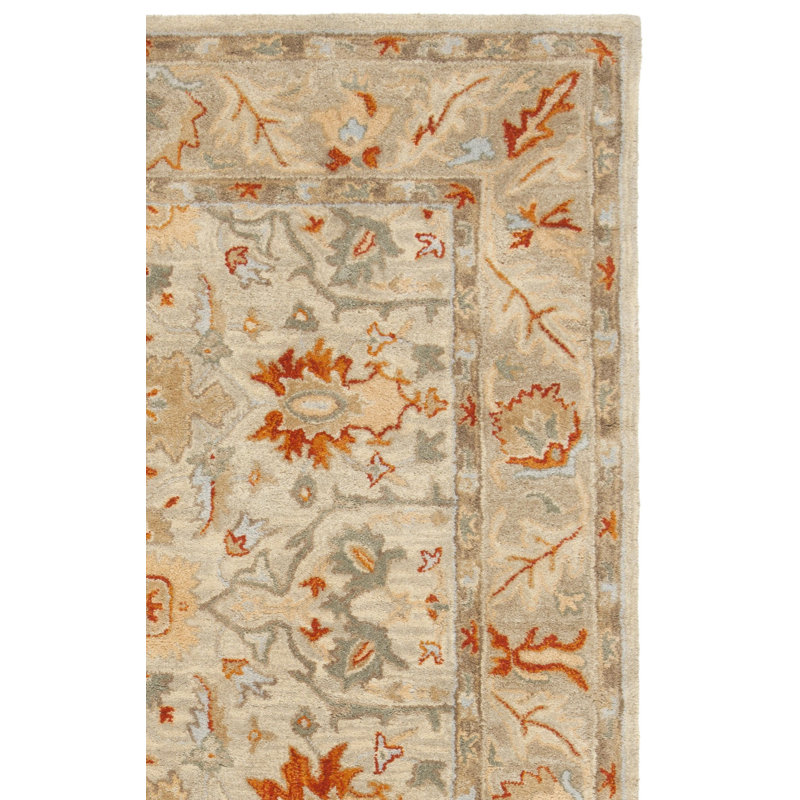 Antiquity Hand-Tufted Beige Area Rug, Rectangle 5' x 8'