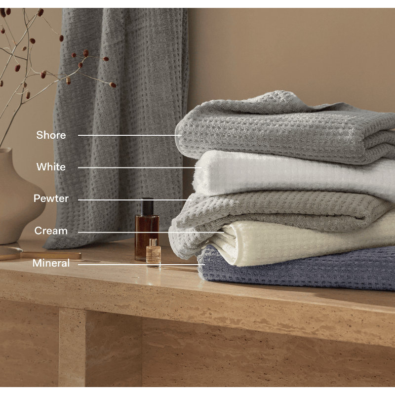 Turkish Waffle Waffle Hand Towel Set, White