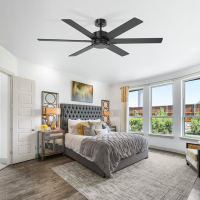 56" Ceiling Fan With Remote Control Without Lights