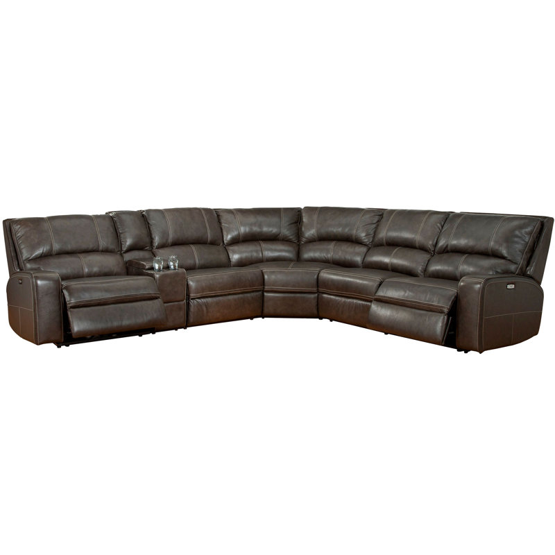 Mikey Upholstered Power Reclining Curved Sectional Symmetrical, Twilight