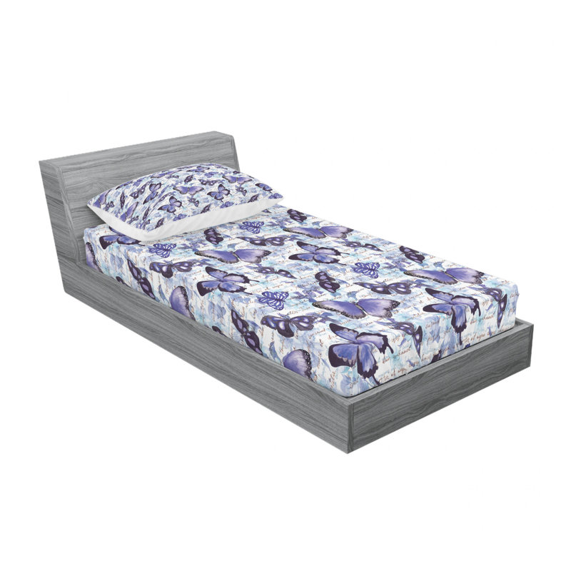 Microfiber Sheet Set, Twin XL Sheet Set with Fitted Sheet, Garden with Flowers Floral
