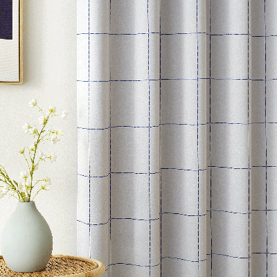  100% Blackout Plaid Curtains for Bedroom, Rod Pocket & Back Tab Brighton Windowpane Pattern Window Treatments for Living Room, 2 Panels