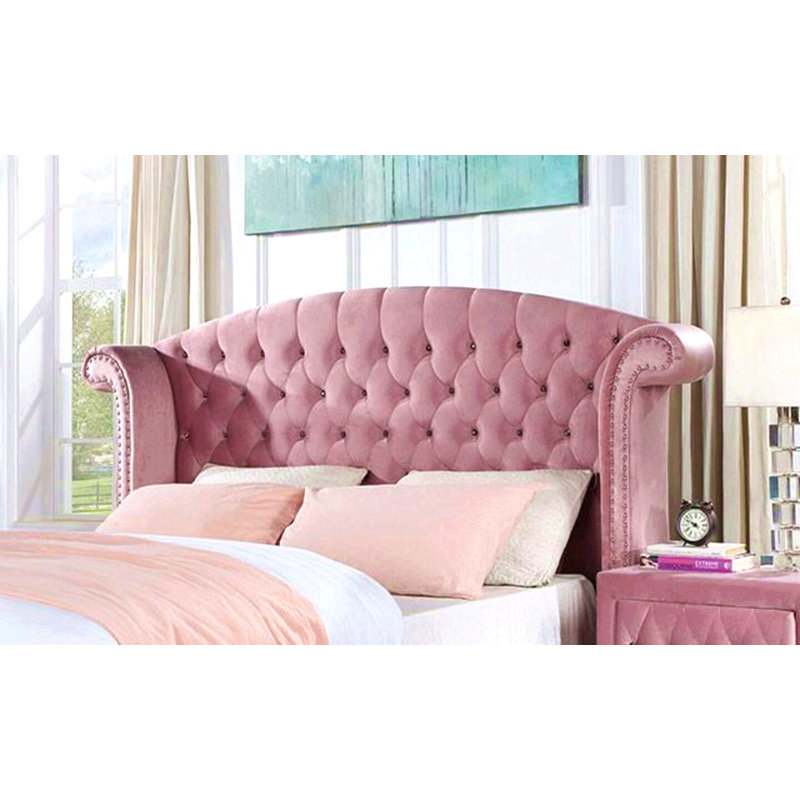 Mobilier de chambre à coucher en flanelle de style Glam