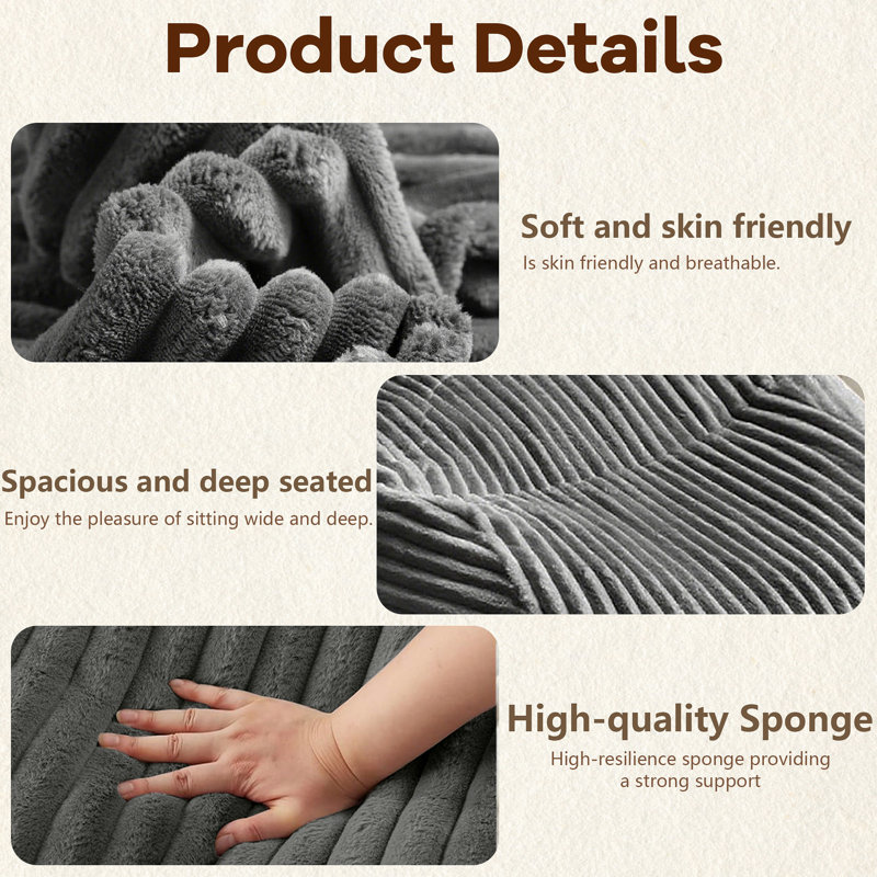 High-End Adult Bean Bag Chair - Plush Memory Foam Lounge Sofa And Comfortable Reading Corner Chair, Gray