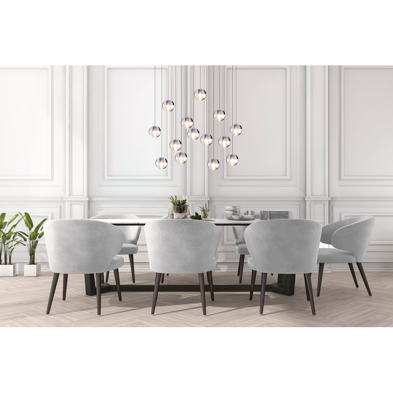 Baymore 14 - Modern Dining Room Chandelier, Nickel