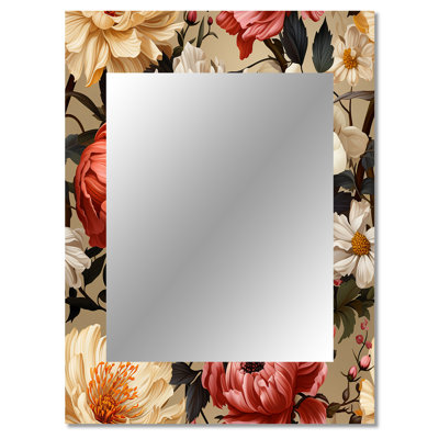 Jennings Renaissance Garden Botanical Pattern - botanical  Wall Mirror, Botanical Decorative Mirror, Printed Metal Art