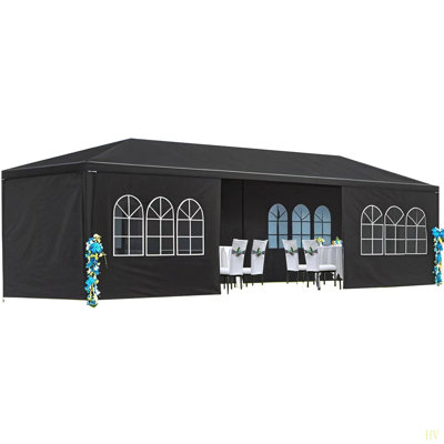 Pavillon de jardin 10 pi x 30 pi avec 8 parois latérales amovibles