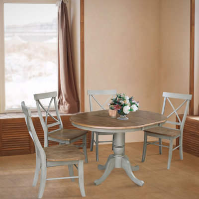 Echols Extendable Solid Wood Dining Set