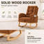 Chaise berçante classique rembourrée avec repose-pieds réglables-1072983776