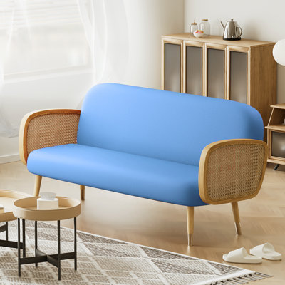 Housse pour canapé-lit réversible en tissu de polyester réversible avec fermeture à glissière 3 côtés