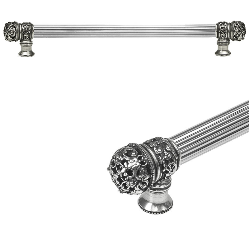 Juliane Grace 18 inches c.c with 5/8 reeded center long pull small finial in Chalice, Silver, 12"