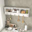 Portemanteau mural blanc avec 4 crochets doubles-1647670829