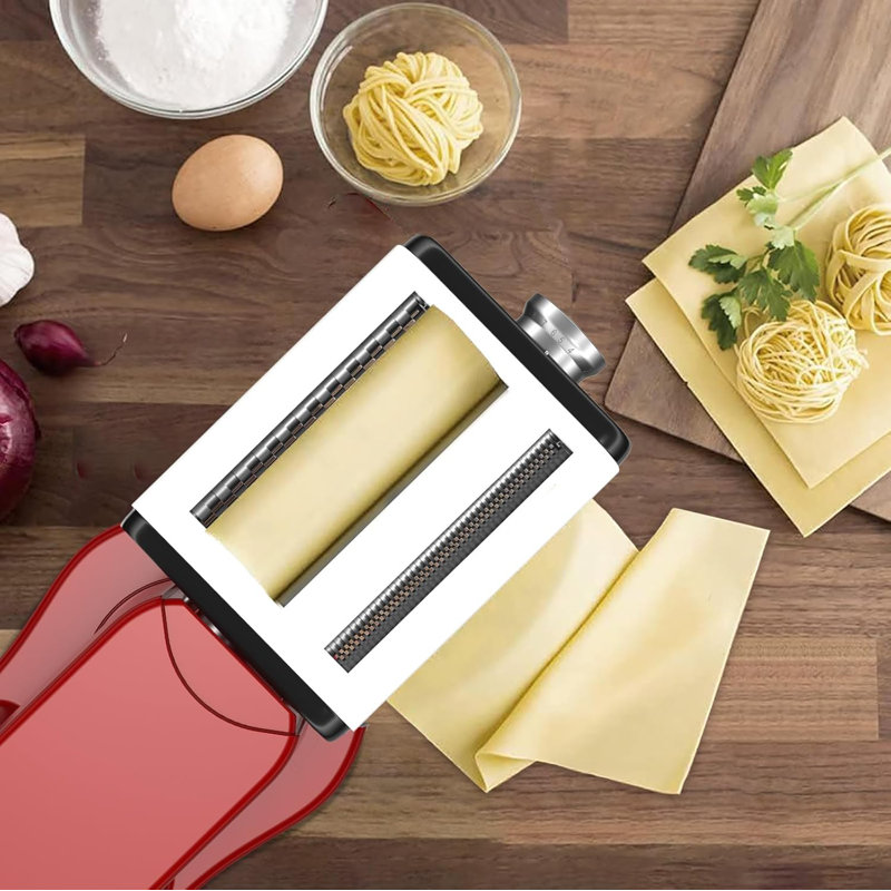 Pasta Maker Attachment for All Kitchenaid Mixers, Noodle Maker Kitchen Aid Mixer Accessories 3 In 1 Including Dough Roller Spaghetti Fettuccine Cutter - Homemade Fresh Pasta Easily