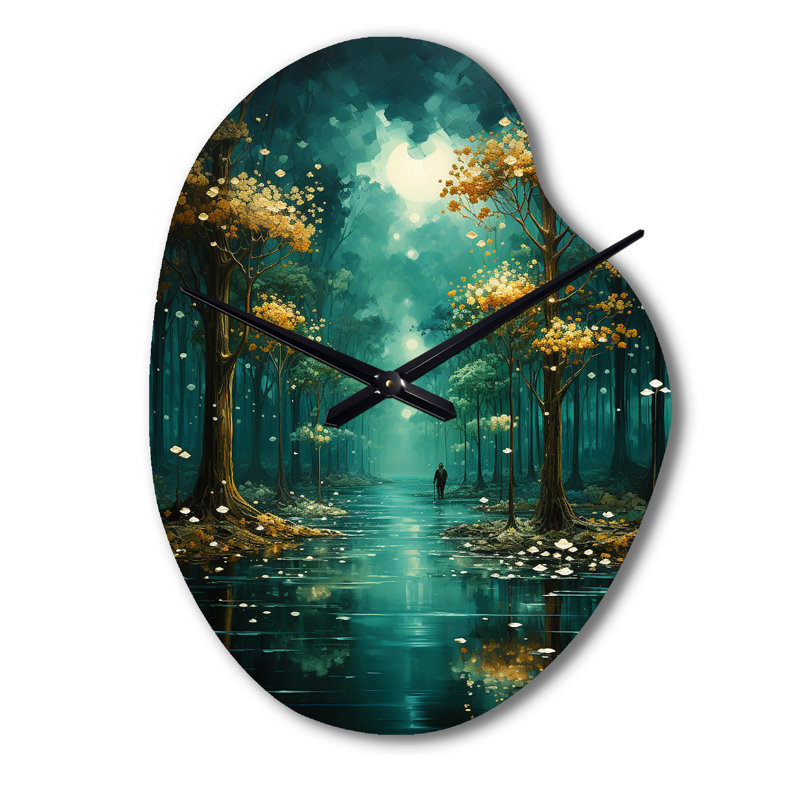 Horloge murale Solitude In Forest Of Emerald I - Forest, Grand